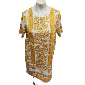 All: Row Shift Dress Wommens SZ Med Embroidered 60's COttagecore Boho Peasant